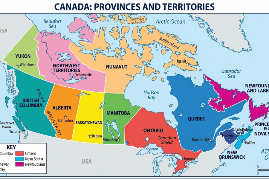 Provincial Nominee Program Canada map