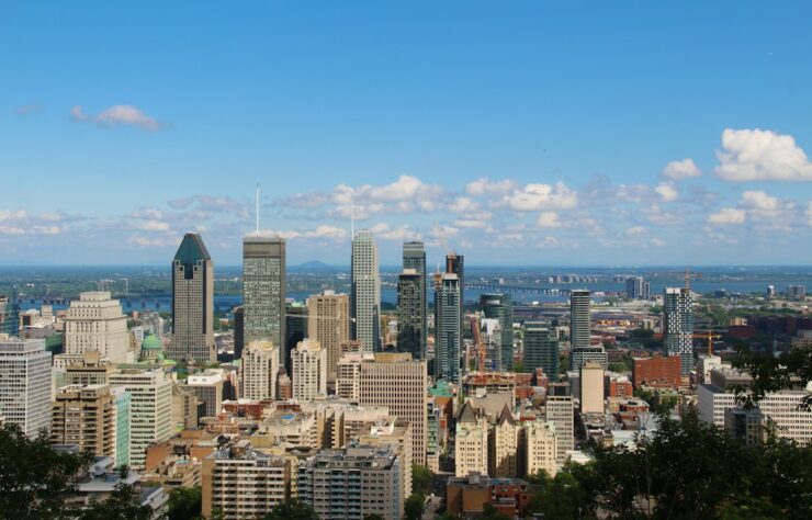 Montréal skyline from Mount Royal — Michael Beener / Unsplash Montréal skyline illustrating Canada's Francophone communities and French-language immigration